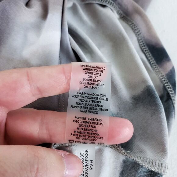 Calvin Klein Cowl Neck Top Womens L Brown Abstract Grunge Forest Fairy Y2K - Picture 11 of 11